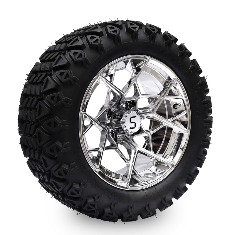 Shu-Ran Golf Cart Warrior 23x10.5-14 Γκολφ Καρότσι Όλα τα ελαστικά έδαφος και 14 ίντσες χρωμικά ελατήρια