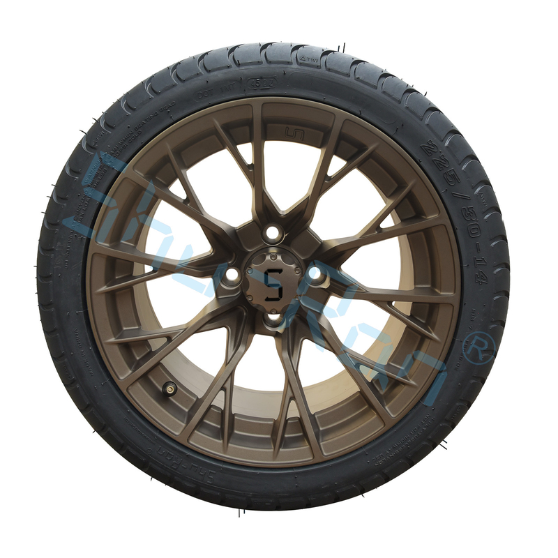 Προσαρμοσμένα 14' Bronze Wheels, 225/30-14 Street DOT Εγκριθείσες Δοκιμές για Golf Cart ATV
