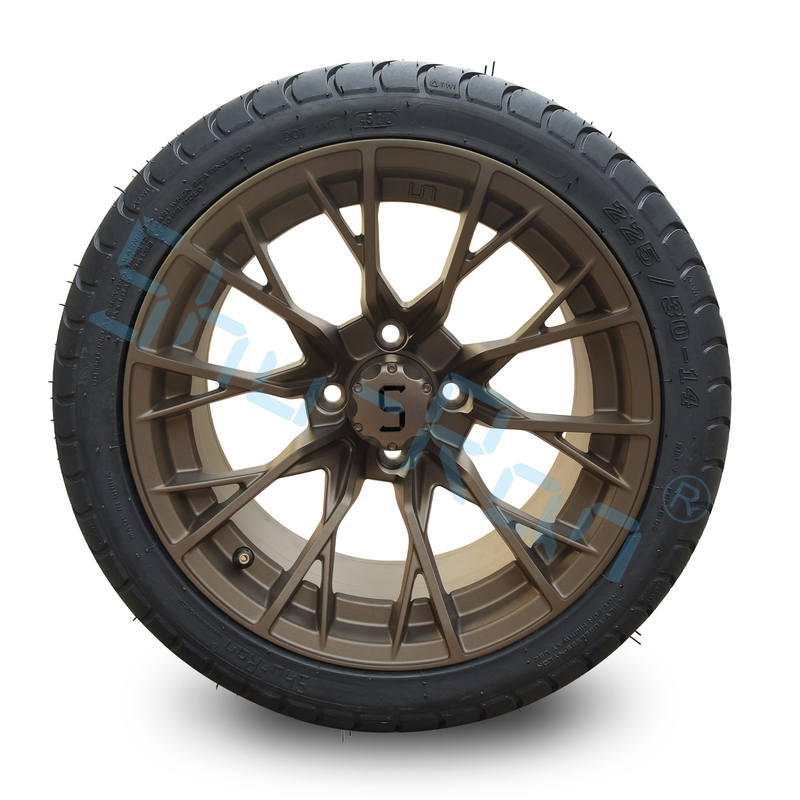 Προσαρμοσμένα 14' Bronze Wheels, 225/30-14 Street DOT Εγκριθείσες Δοκιμές για Golf Cart ATV