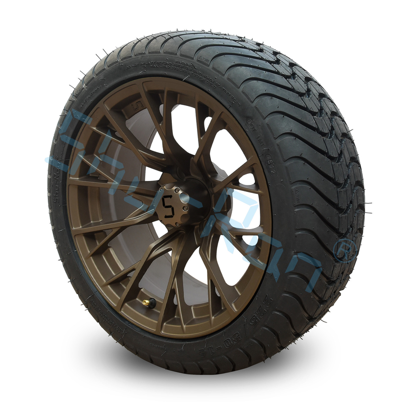 Προσαρμοσμένα 14' Bronze Wheels, 225/30-14 Street DOT Εγκριθείσες Δοκιμές για Golf Cart ATV