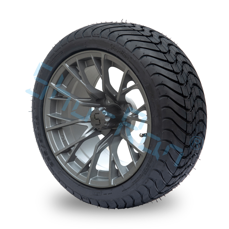 Χονδρικός πώληση 14' Gunmetal Finished Alloy Golf Cart Wheels, ATV UTV 225/30-14 Street Tubeless Tires with Rims