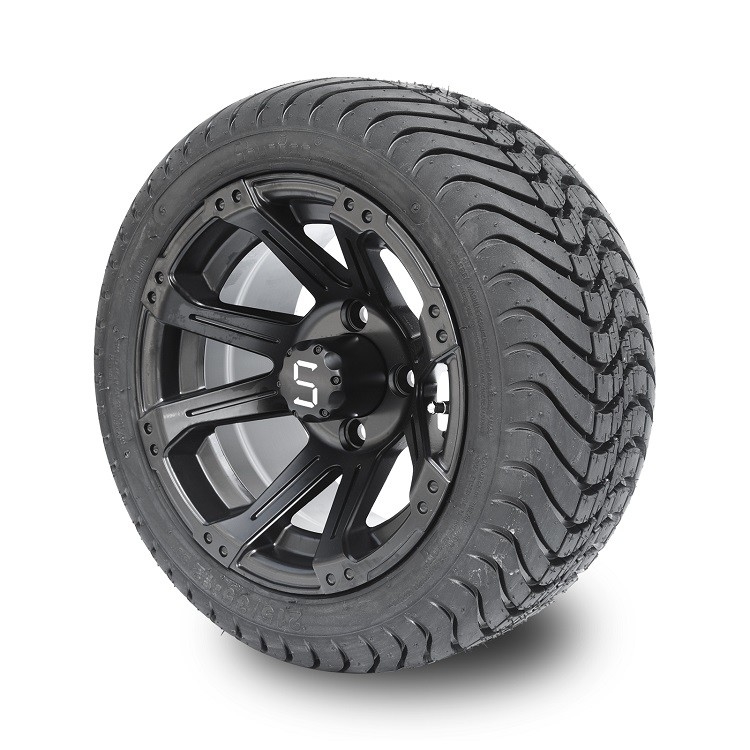 Το κάρρο γκολφ μαύρες ρόδες και 215/35-12 ρόδες 4x4 μεταλλινών 12 ιντσών οδών αμπαρώνει το ΣΗΜΕΊΟ σχεδίων που εκτιμάται