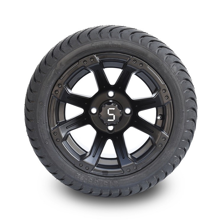 Το κάρρο γκολφ μαύρες ρόδες και 215/35-12 ρόδες 4x4 μεταλλινών 12 ιντσών οδών αμπαρώνει το ΣΗΜΕΊΟ σχεδίων που εκτιμάται
