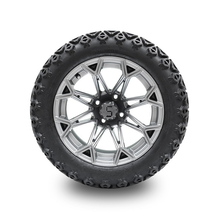 14 γκολφ κάρρων ίντσες ροδών Gunmetal και ρόδες Combo 4 μεγάλης ακτινοβολίας 22*10-14 ανελκυστήρας ΠΤΥΧΏΝ που απαιτείται