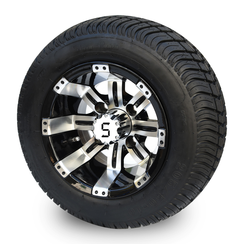 10' Rim Golf Cart και 205/50-10 DOT Street Tire Assembly - Εργασμένο / Λάμψη Μαύρο